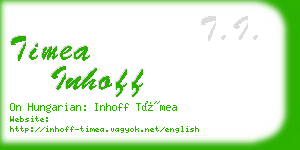 timea inhoff business card